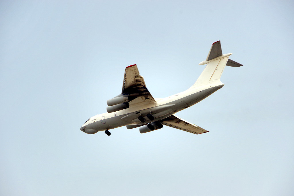 Cargo aircraft climbing after take-off
