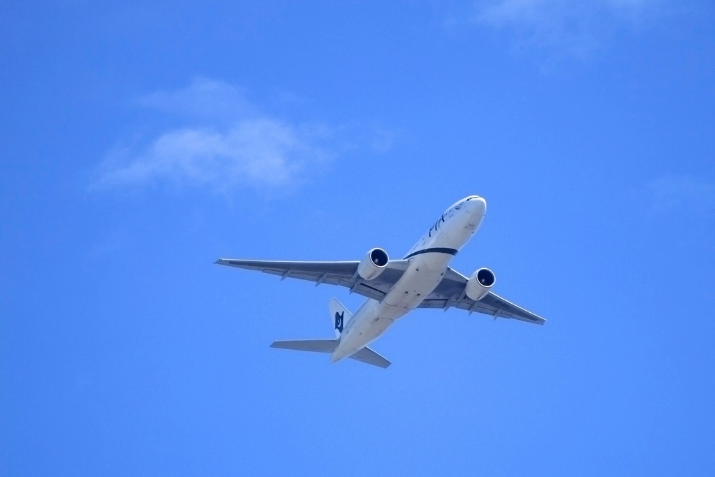 Cargo aircraft in flight